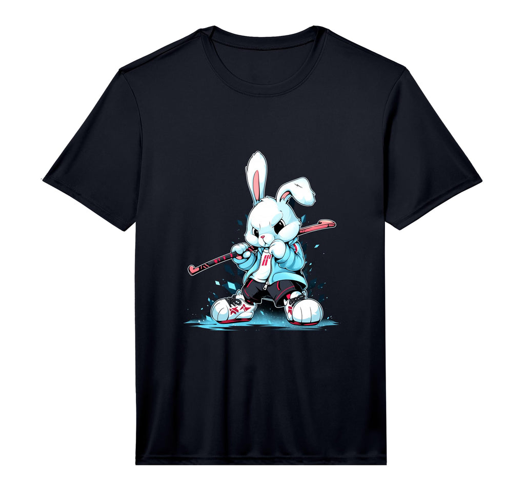 Hockey Bunny Rabbit Ice Hockey Player T-Shirt - Novelty Apparel Unisex - T-Shirt, Sweatshirt, Hoodie