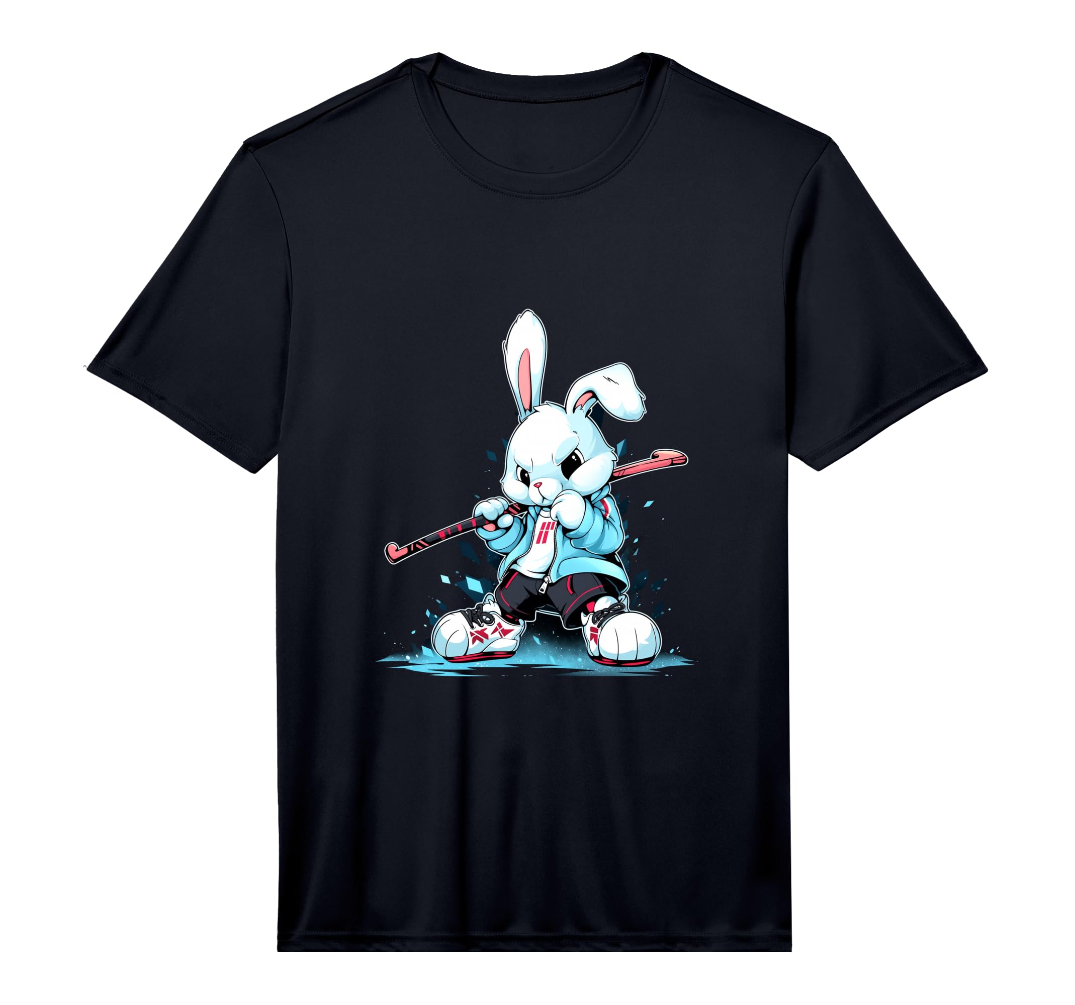 Hockey Bunny Rabbit Ice Hockey Player T-Shirt - Novelty Apparel Unisex - T-Shirt, Sweatshirt, Hoodie