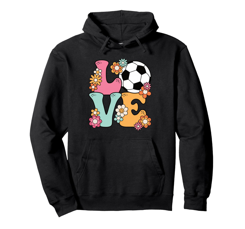 Groovy Soccer Love Soccer Lover Teens Hoodie - Graphic Print Unisex - T-Shirt, Sweatshirt, Hoodie