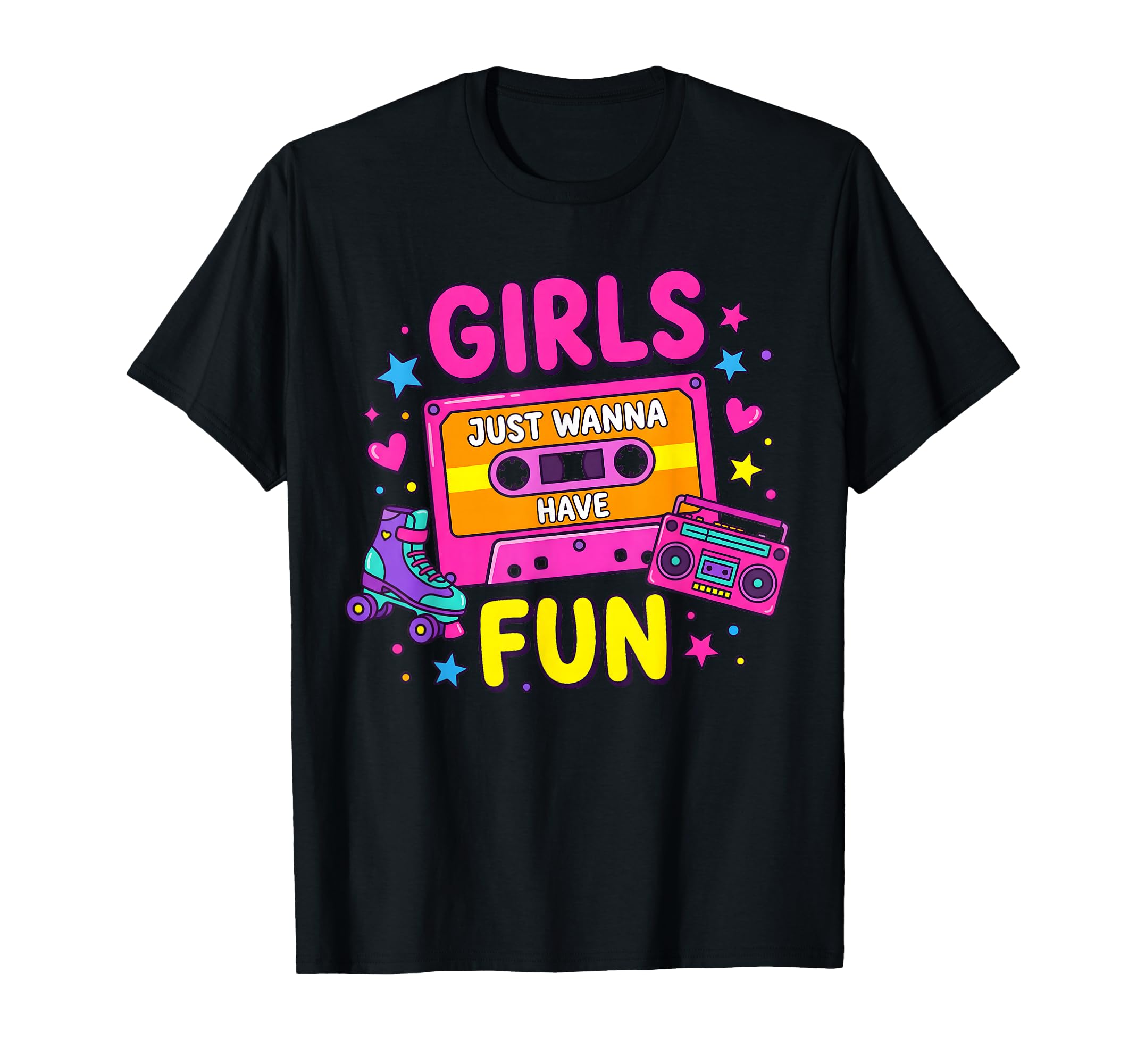 Cassette And Roller Skate Just Wanna T-Shirt - Novelty Apparel Men Women - T-Shirt, Sweatshirt, Hoodie