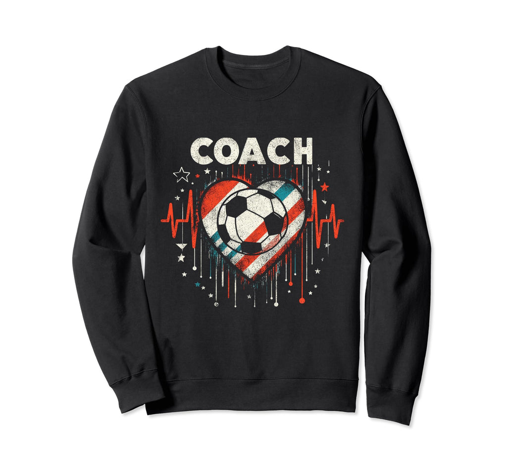 Soccer Coach Training Heart Beat Sweatshirt - Custom Art Print Unisex - T-Shirt, Sweatshirt, Hoodie
