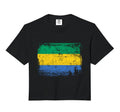 Gabon Flag Distressed Comfort Colors Hoodie - Unique Graphic for Adults - T-Shirt, Sweatshirt, Hoodie
