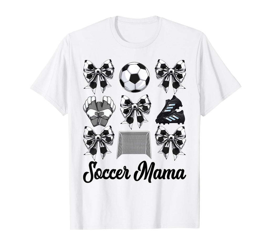 Soccer Mama Bow Soccer Mom Mommy T-Shirt - Fun Novelty Design Unisex - T-Shirt, Sweatshirt, Hoodie