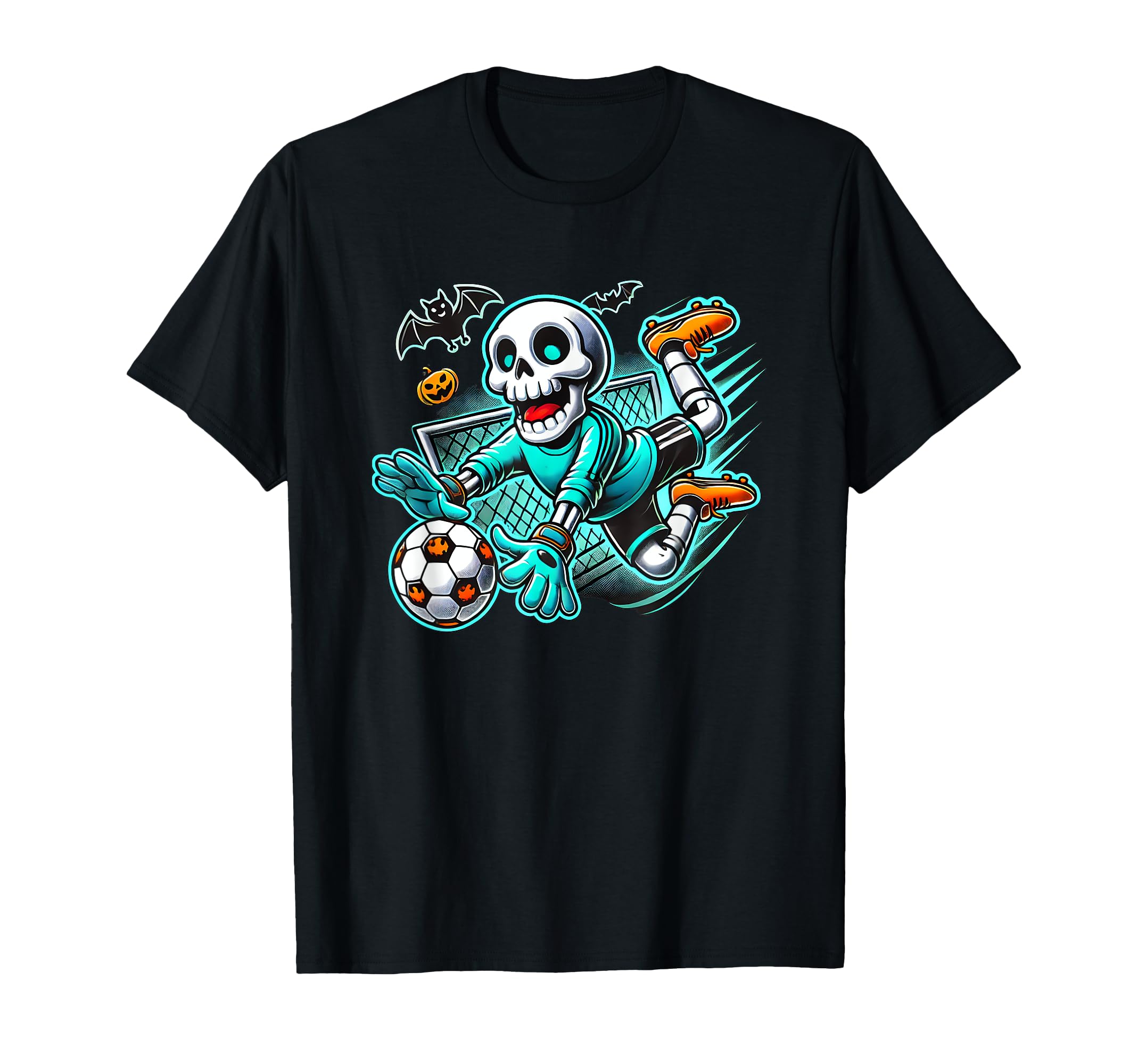 Halloween Skeleton Goal Keeper T-Shirt - Novelty Apparel Unisex - T-Shirt, Sweatshirt, Hoodie