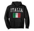 Italia Italian Flag Italy Distressed Hoodie - Novelty Apparel for Adults - T-Shirt, Sweatshirt, Hoodie