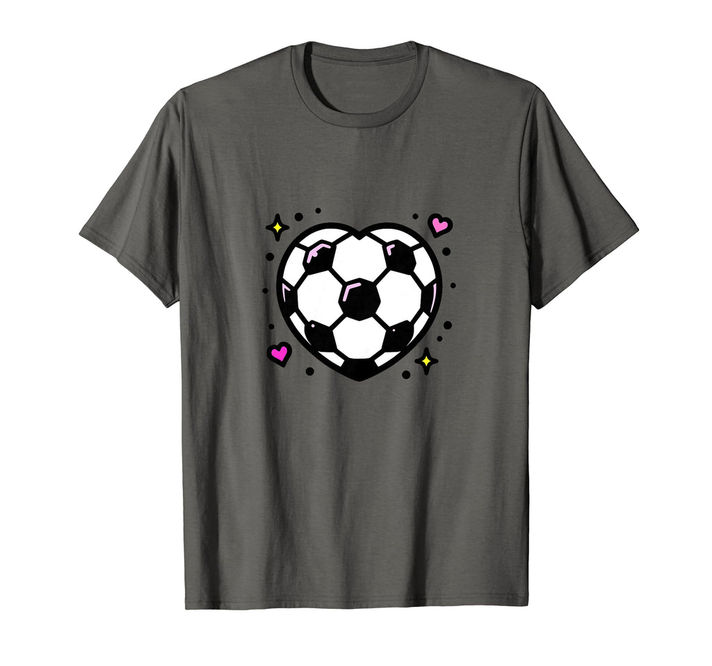 Soccer Ball Heart Mom Fan Casual T-Shirt - Trendy Graphic for Adults - T-Shirt, Sweatshirt, Hoodie