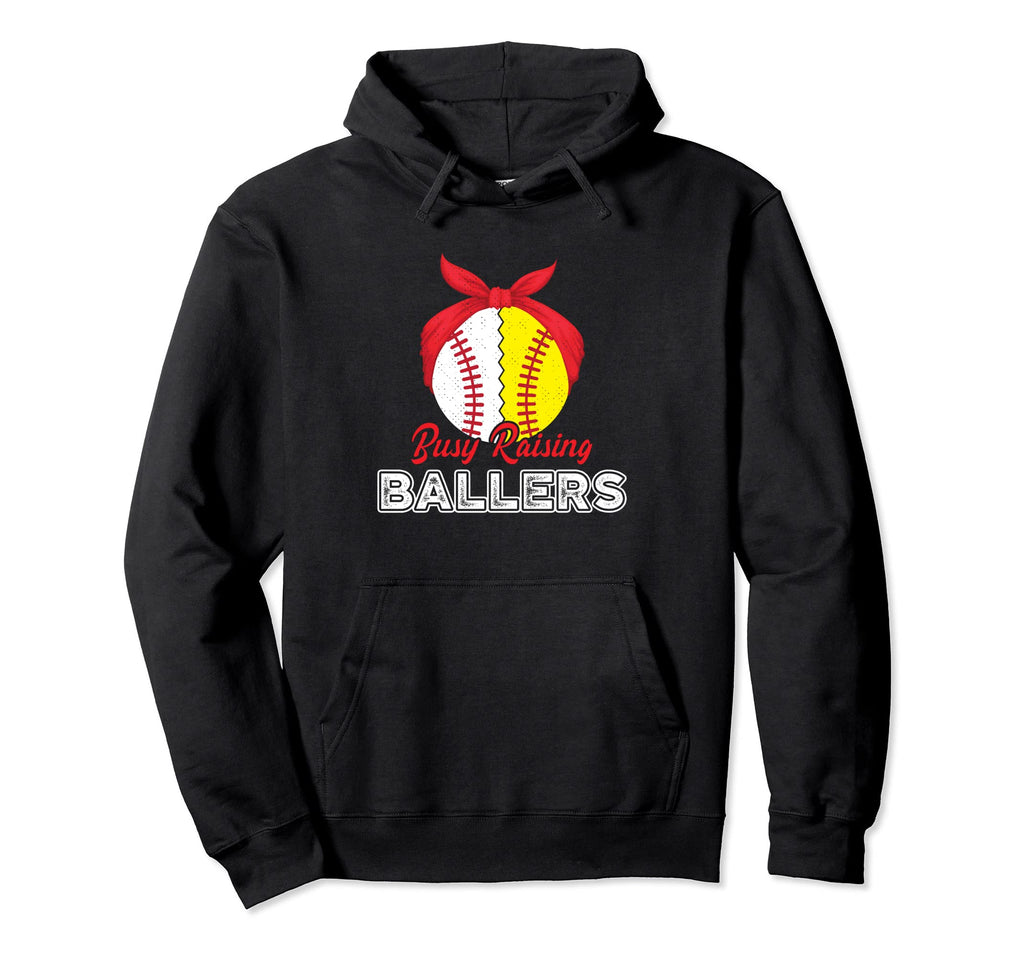 Busy Raising Ballers Mom Mother Hoodie - Aesthetic Graphic Men Women - T-Shirt, Sweatshirt, Hoodie