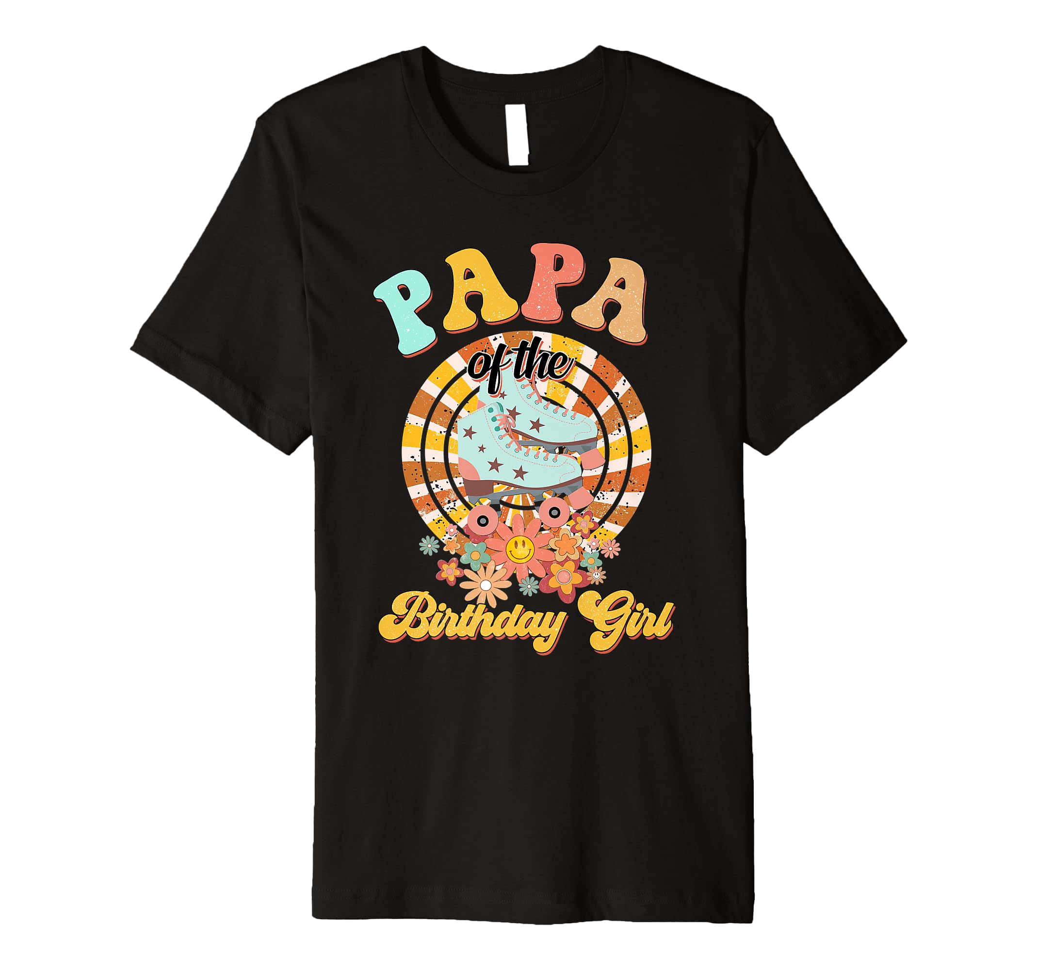 Mens Papa Birthday Rolling Skate T-Shirt - Trendy Graphic for Adults - T-Shirt, Sweatshirt, Hoodie