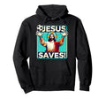 Funny Soccer Goalie Jesus Saves Hoodie - Graphic Print for Adults - T-Shirt, Sweatshirt, Hoodie