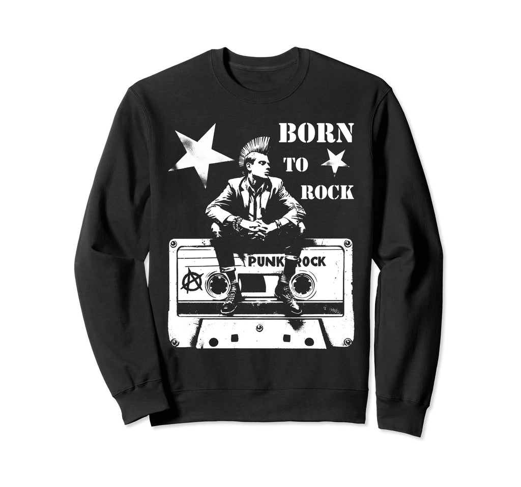Punk Rock Music Cassette Tape Sweatshirt - Minimalist Print for Adults - T-Shirt, Sweatshirt, Hoodie