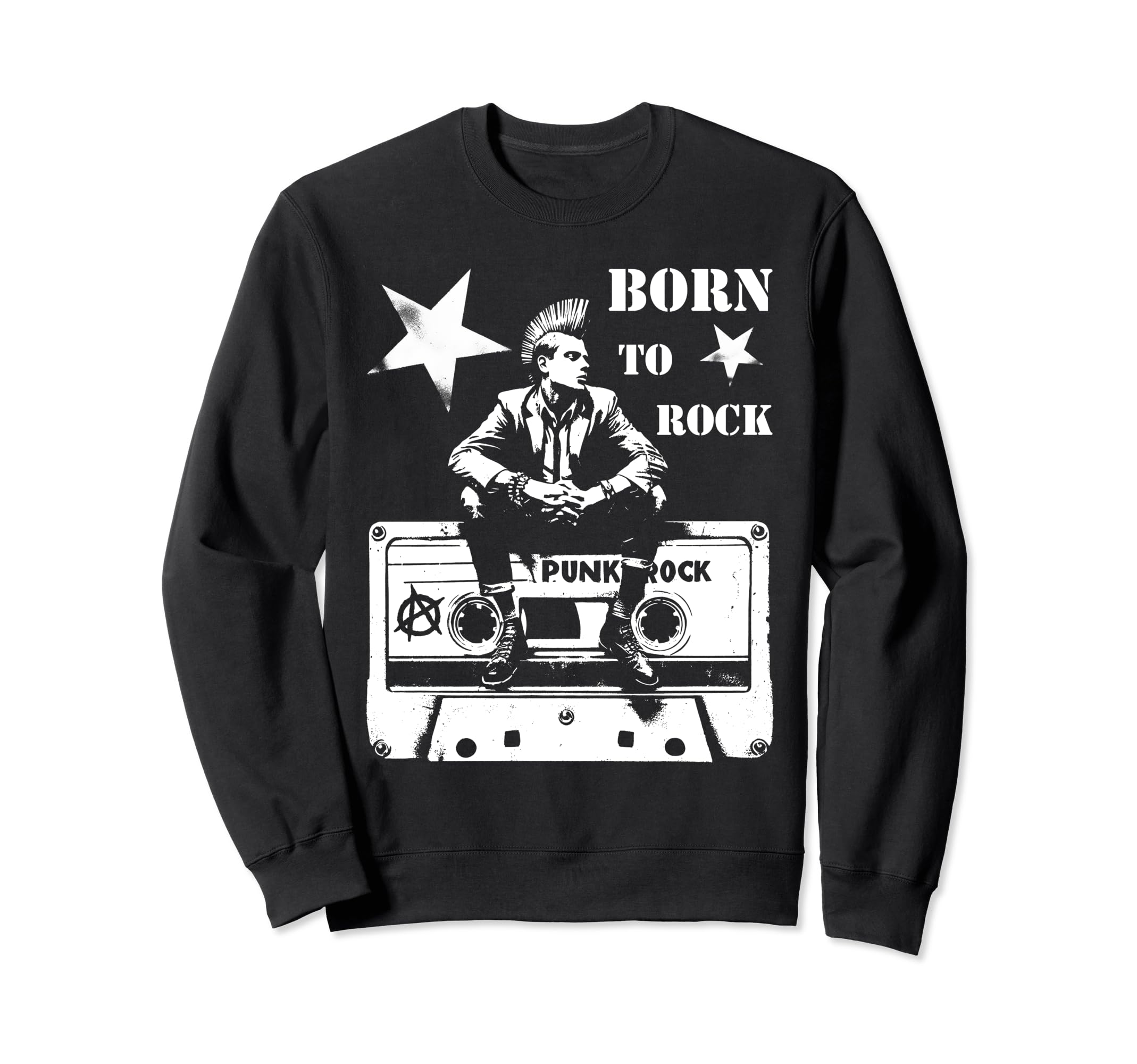 Punk Rock Music Cassette Tape Sweatshirt - Fun Novelty Design Men Women - T-Shirt, Sweatshirt, Hoodie