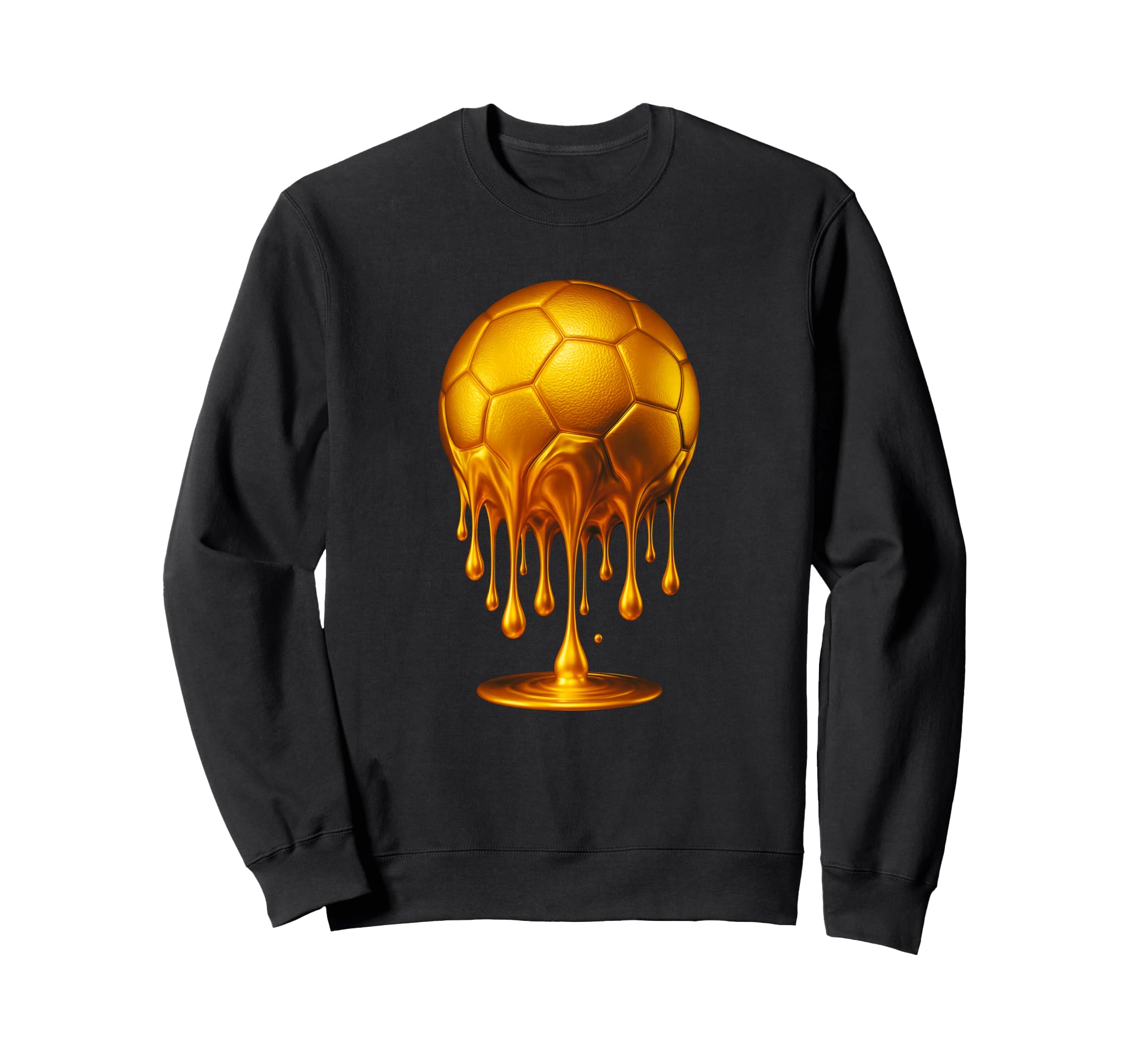 Gold Soccer Ball Dripping Gold Soccer Sweatshirt - Trendy Graphic Unisex - T-Shirt, Sweatshirt, Hoodie