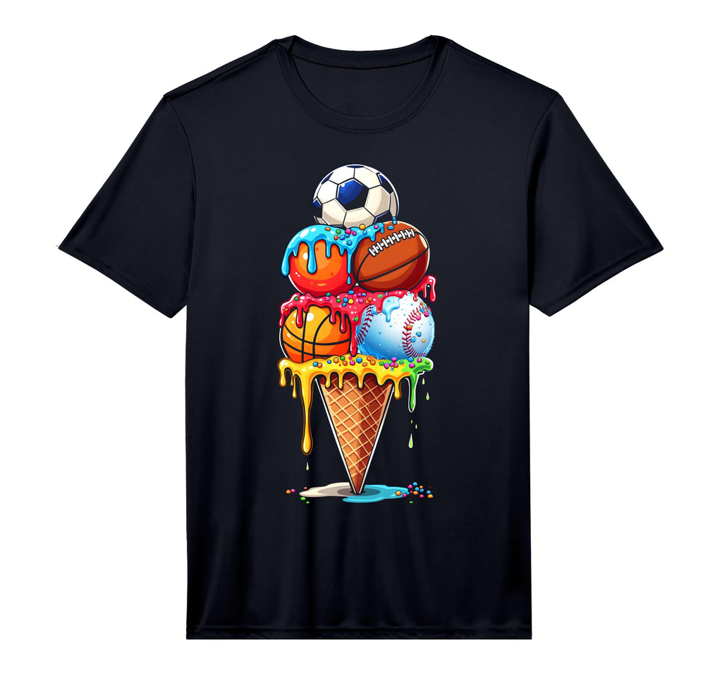 Ice Cram Sport Drip Baseball Football T-Shirt - Minimalist Print Men Women - T-Shirt, Sweatshirt, Hoodie