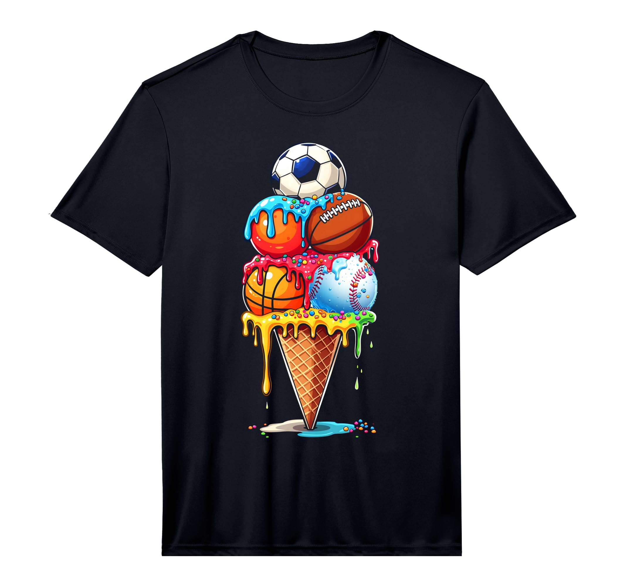 Ice Cram Sport Drip Baseball Football T-Shirt - Minimalist Print Men Women - T-Shirt, Sweatshirt, Hoodie