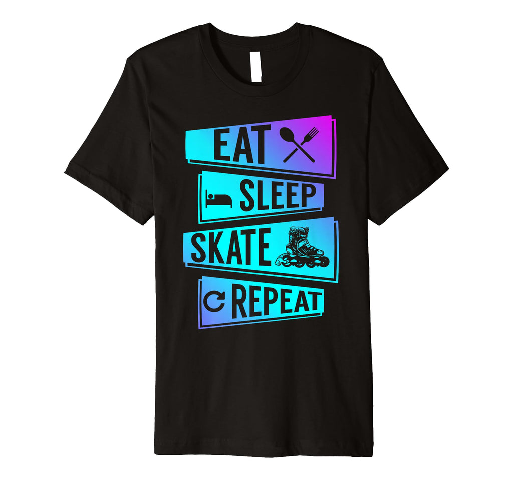 Eat Sleep Skate Repeat Roller T-Shirt - Custom Art Print for Adults - T-Shirt, Sweatshirt, Hoodie