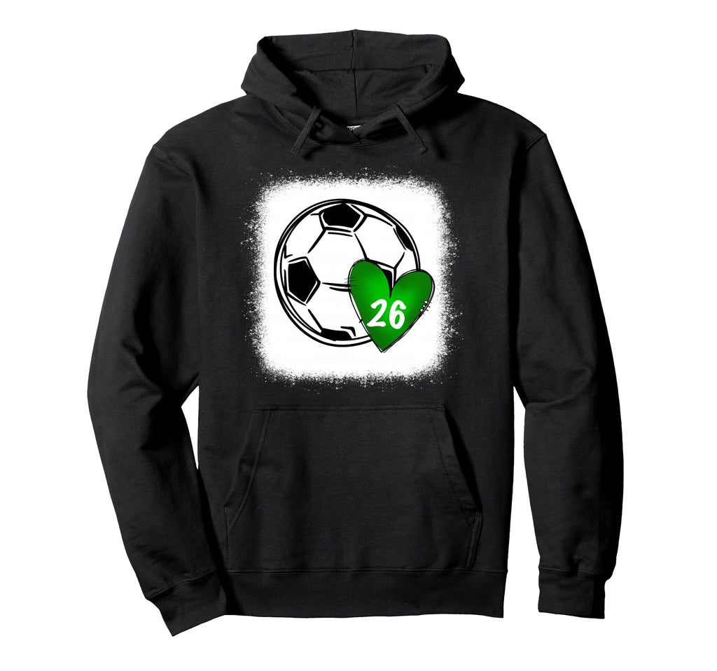 Womens Custom Soccer Mom 26 Heart Hoodie - Aesthetic Graphic for Adults - T-Shirt, Sweatshirt, Hoodie