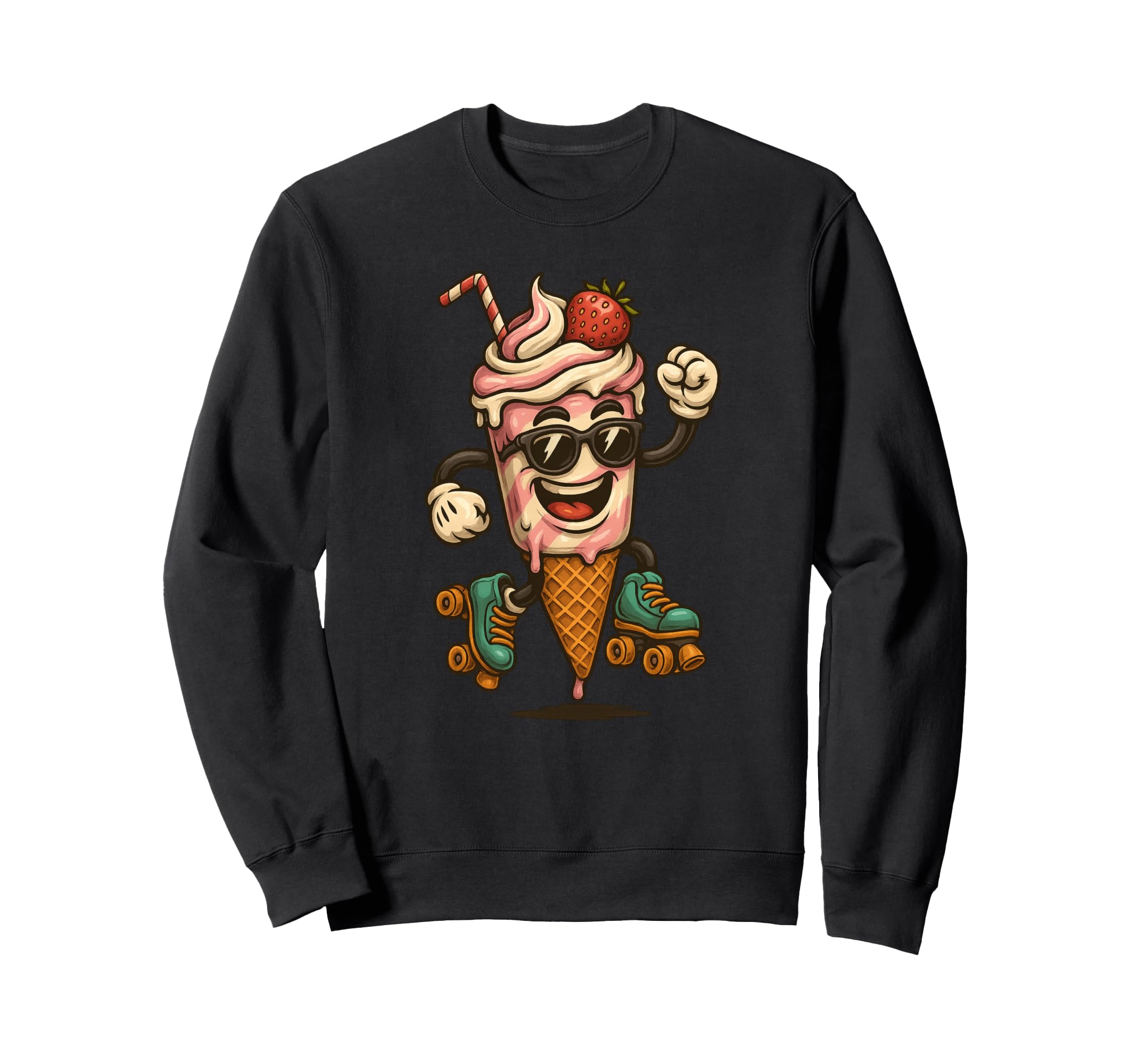 Funny Ice Cream Costume Skate Shoes Sweatshirt - Minimalist Print Unisex - T-Shirt, Sweatshirt, Hoodie