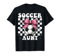 Soccer Aunt Soccer Auntie Coquette Bow T-Shirt - Trendy Graphic Unisex - T-Shirt, Sweatshirt, Hoodie