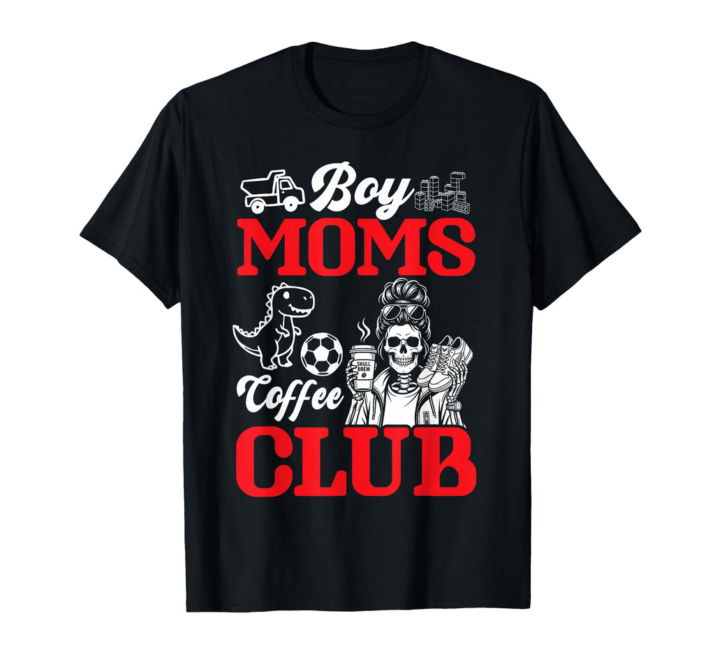 Moms Coffee Club Skeleton Messy Bun T-Shirt - Casual Everyday Wear Unisex - T-Shirt, Sweatshirt, Hoodie