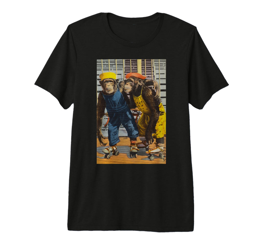 Roller Skate Monkey Chimpanzee Chimp T-Shirt - Novelty Apparel Men Women - T-Shirt, Sweatshirt, Hoodie