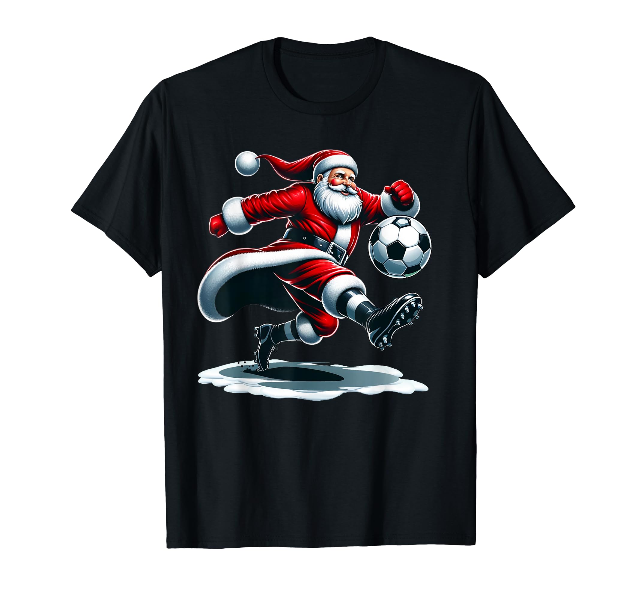 Soccer Santa Playing Soccer T-Shirt - Trendy Graphic Unisex - T-Shirt, Sweatshirt, Hoodie