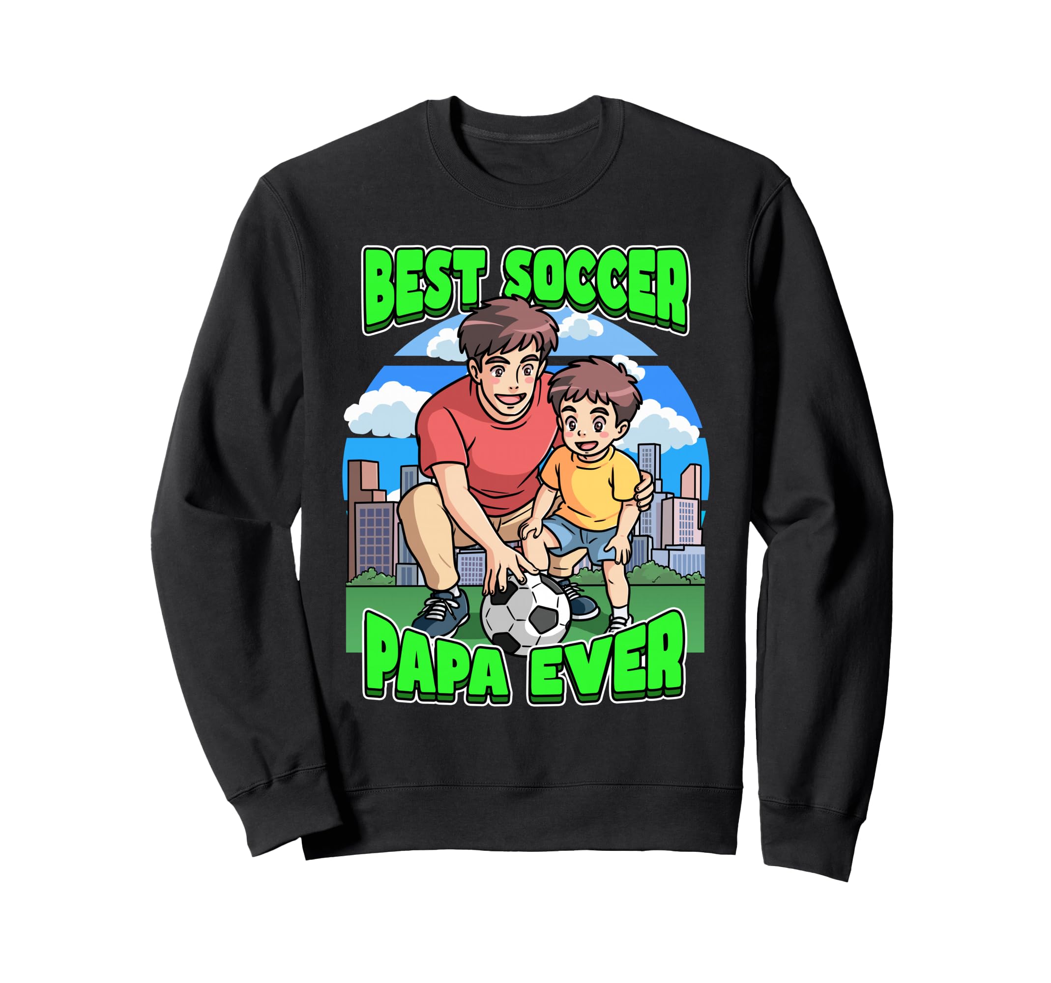 Best Soccer Papa Ever Celebrate Sweatshirt - Custom Art Print Men Women - T-Shirt, Sweatshirt, Hoodie