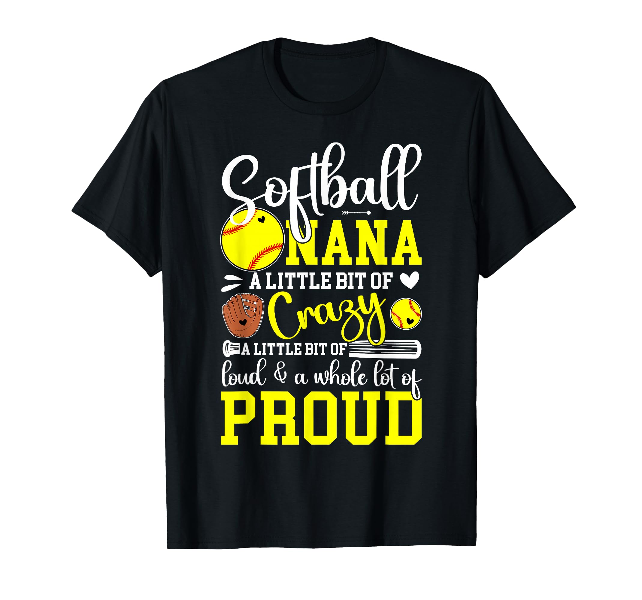 Softball Nana Proud Nana Softball T-Shirt - Custom Art Print for Adults - T-Shirt, Sweatshirt, Hoodie
