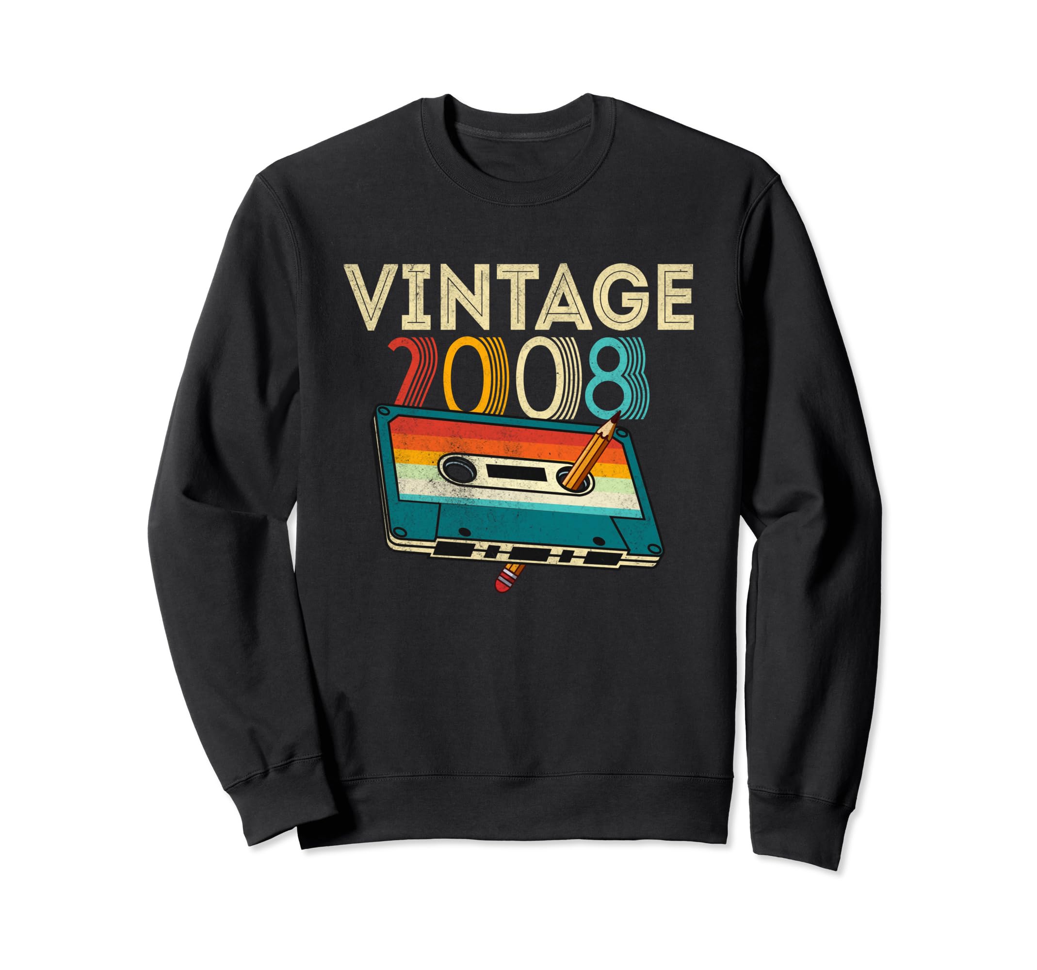 17 Year Old Gifts 2008 Cassette Sweatshirt - Trendy Graphic for Adults - T-Shirt, Sweatshirt, Hoodie