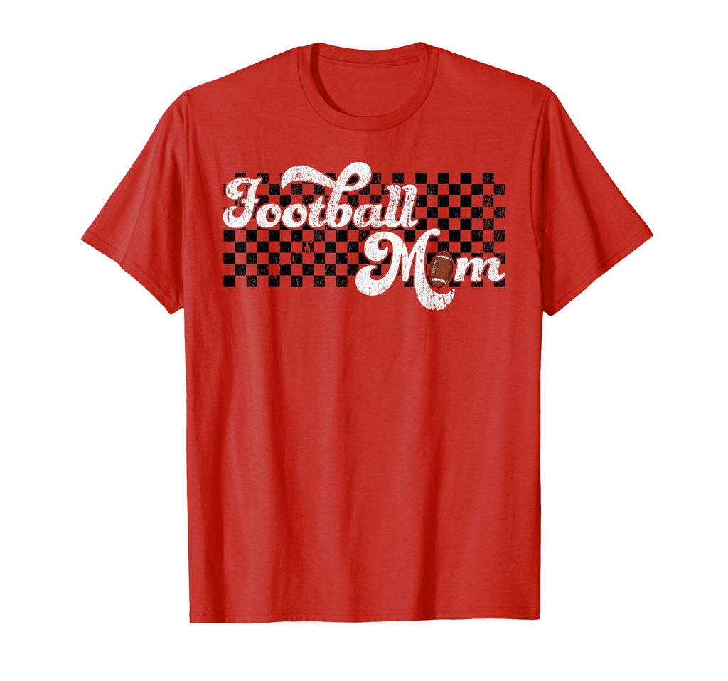 Football Mom Football Mama Game Checkered T-Shirt - Graphic Print Unisex - T-Shirt, Sweatshirt, Hoodie