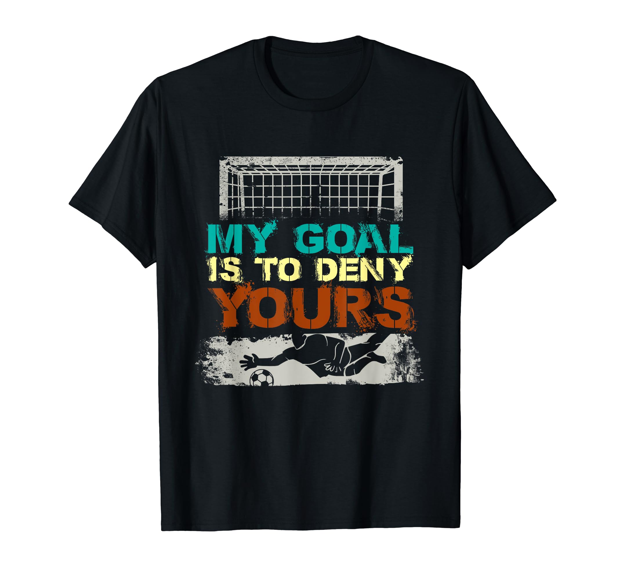 Distressed Soccer Fan Goalie Coach T-Shirt - Minimalist Print for Adults - T-Shirt, Sweatshirt, Hoodie