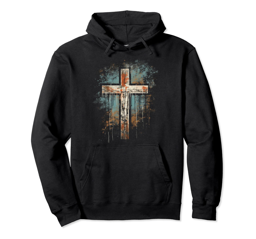 Cross Distressed 90S Goth Grunge Hoodie - Streetwear Style for Adults - T-Shirt, Sweatshirt, Hoodie
