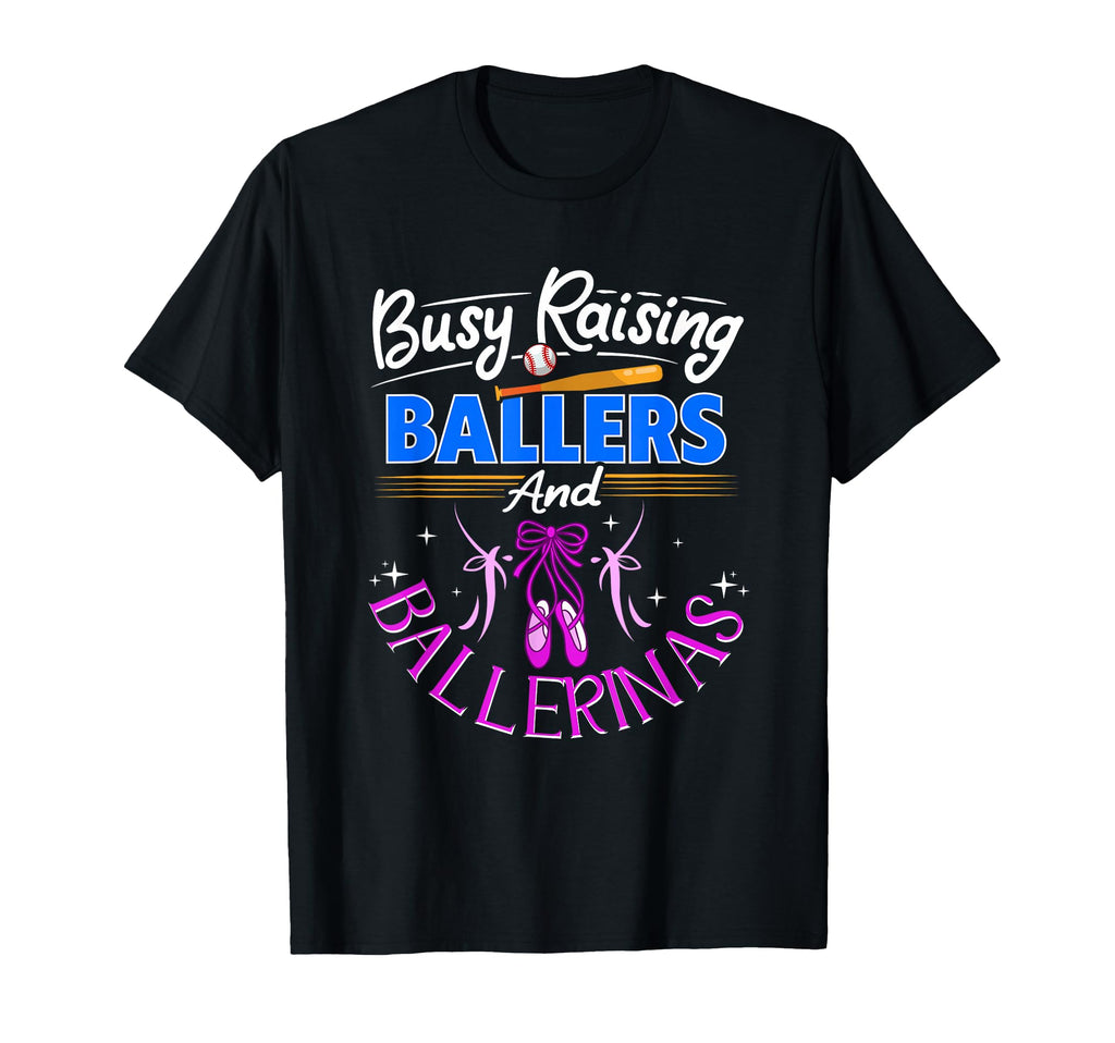 Baseball Dance Mom Busy Raising T-Shirt - Minimalist Print for Adults - T-Shirt, Sweatshirt, Hoodie