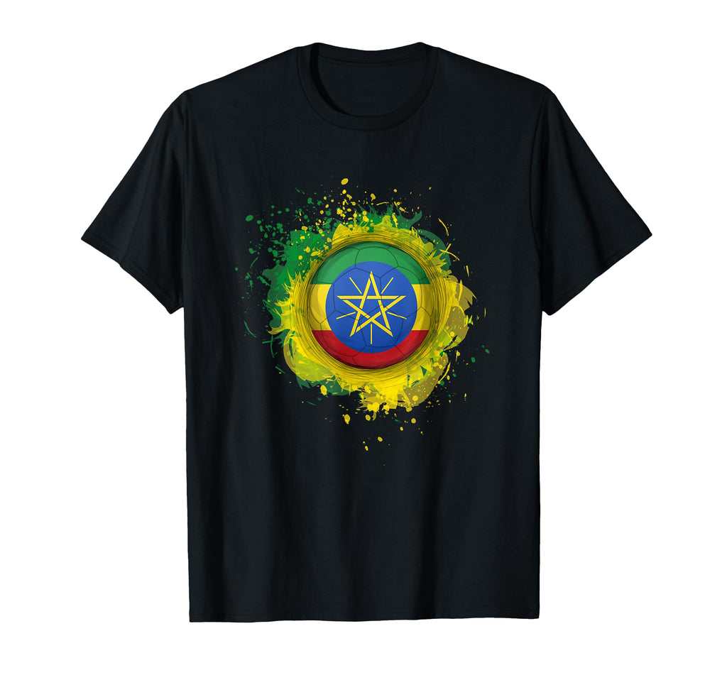 Proud Heritage Ethiopia Flag Soccer Ball T-Shirt - Aesthetic Graphic Unisex - T-Shirt, Sweatshirt, Hoodie