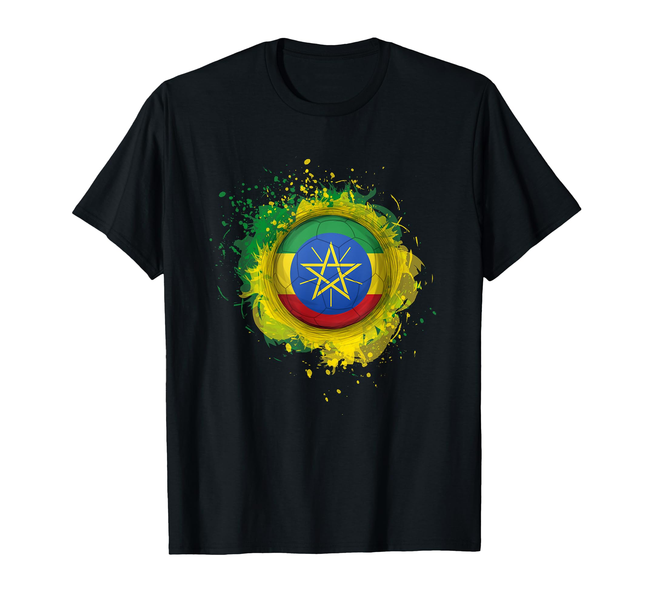 Proud Heritage Ethiopia Flag Soccer Ball T-Shirt - Aesthetic Graphic Unisex - T-Shirt, Sweatshirt, Hoodie