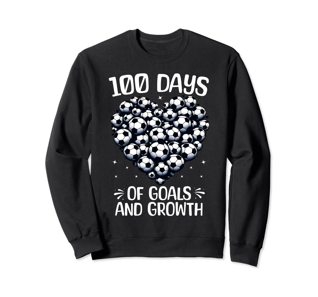 100 Days School Soccer Heart Love Sweatshirt - Unique Graphic for Adults - T-Shirt, Sweatshirt, Hoodie