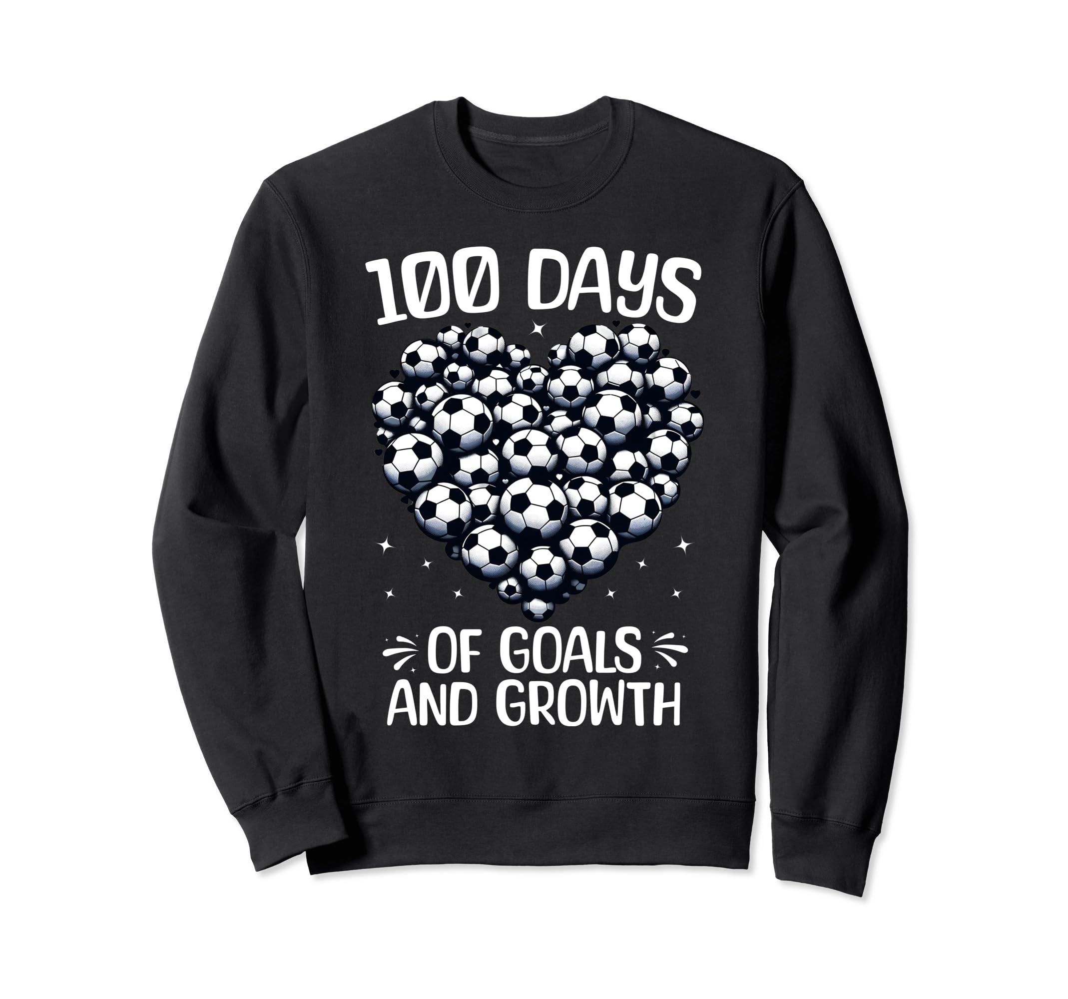 100 Days School Soccer Heart Love 100Th Sweatshirt - Graphic Print Unisex - T-Shirt, Sweatshirt, Hoodie