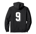Number 9 Backside 80S 90S Team Jersey Hoodie - Aesthetic Graphic Unisex - T-Shirt, Sweatshirt, Hoodie