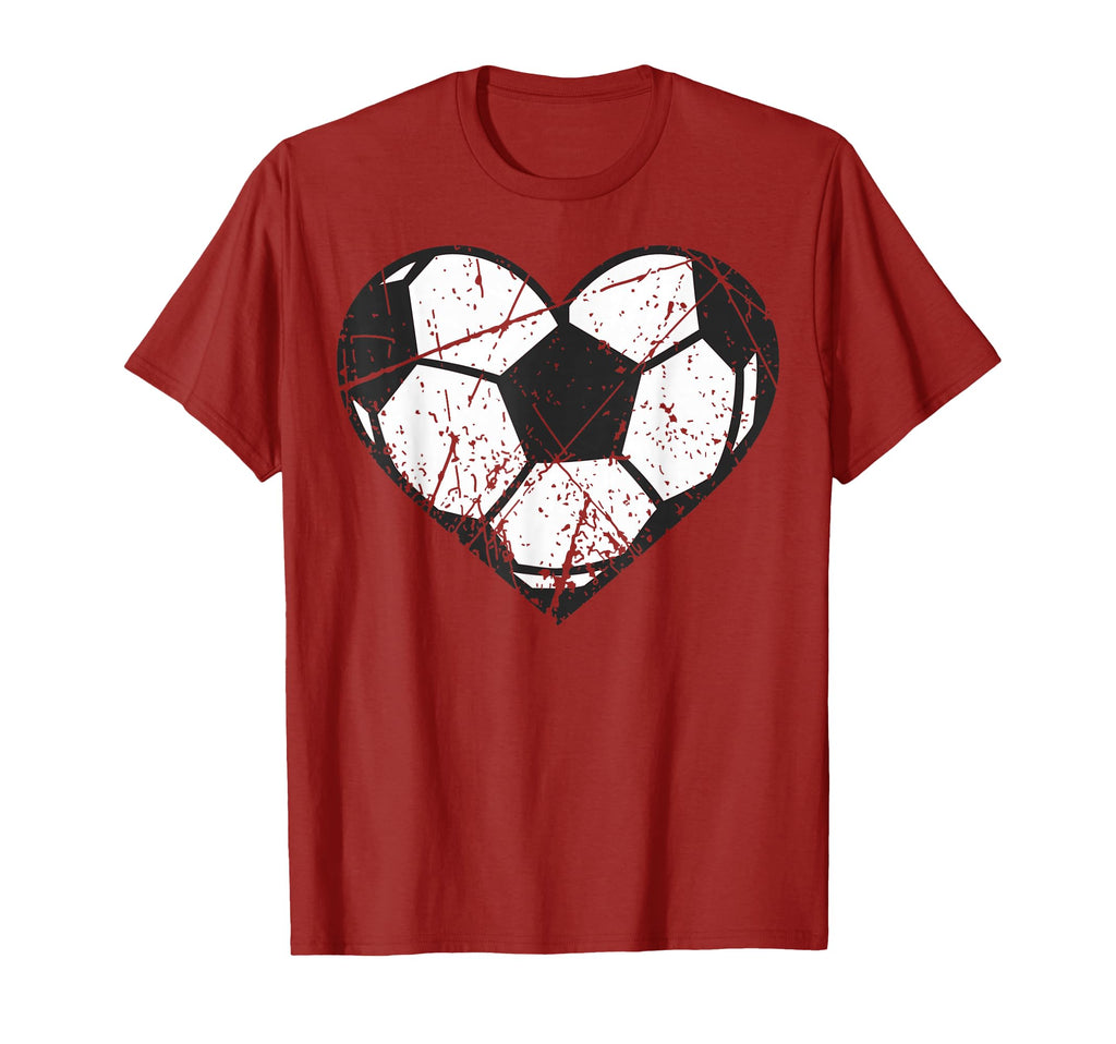 Soccer Ball Heart Valentines Day I T-Shirt - Fun Novelty Design for Adults - T-Shirt, Sweatshirt, Hoodie