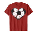 Soccer Ball Heart Valentines Day I Love T-Shirt - Unique Graphic Unisex - T-Shirt, Sweatshirt, Hoodie