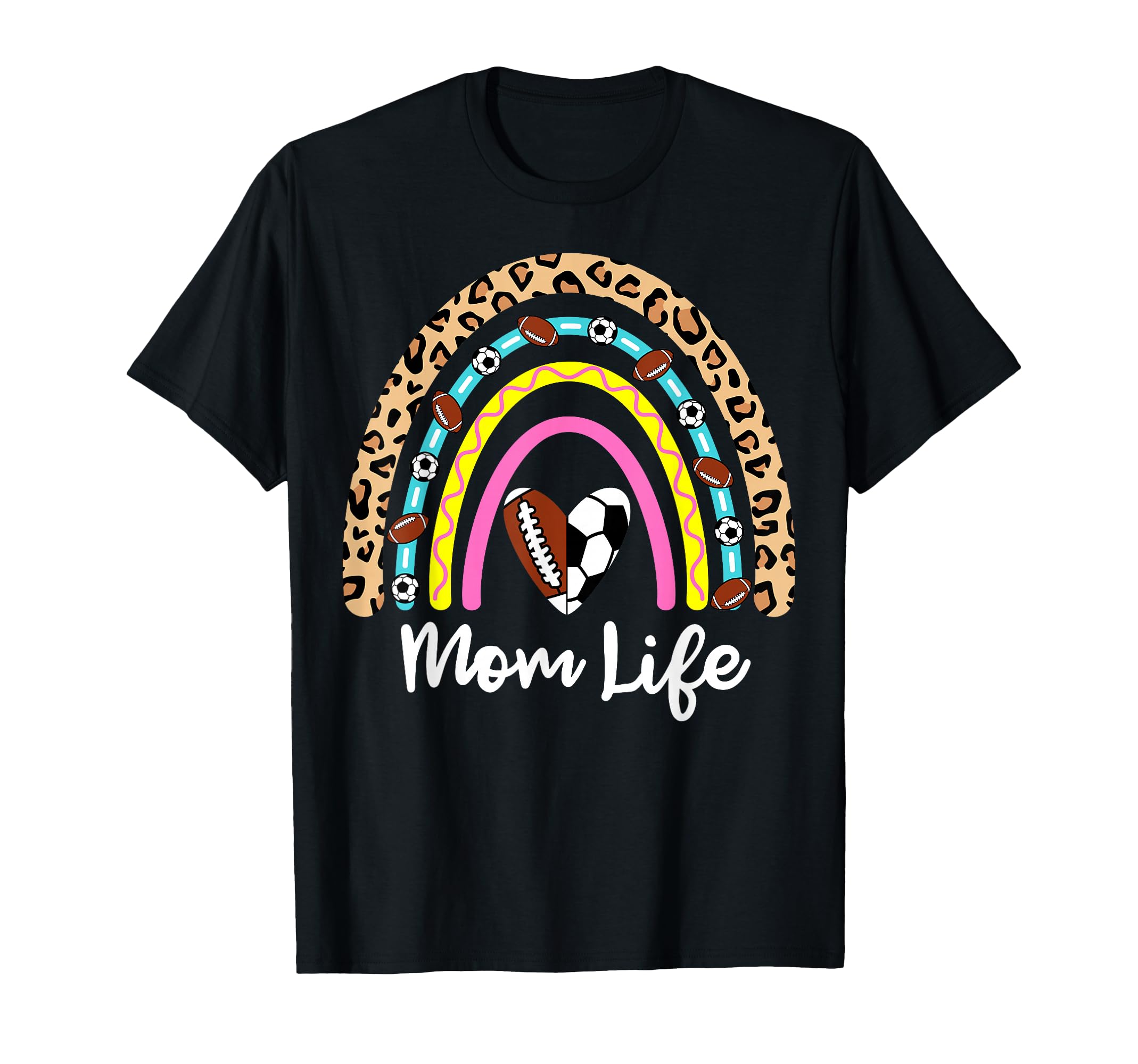 Soccer Football Mom Boho Rainbow Funny T-Shirt - Unique Graphic for Adults - T-Shirt, Sweatshirt, Hoodie