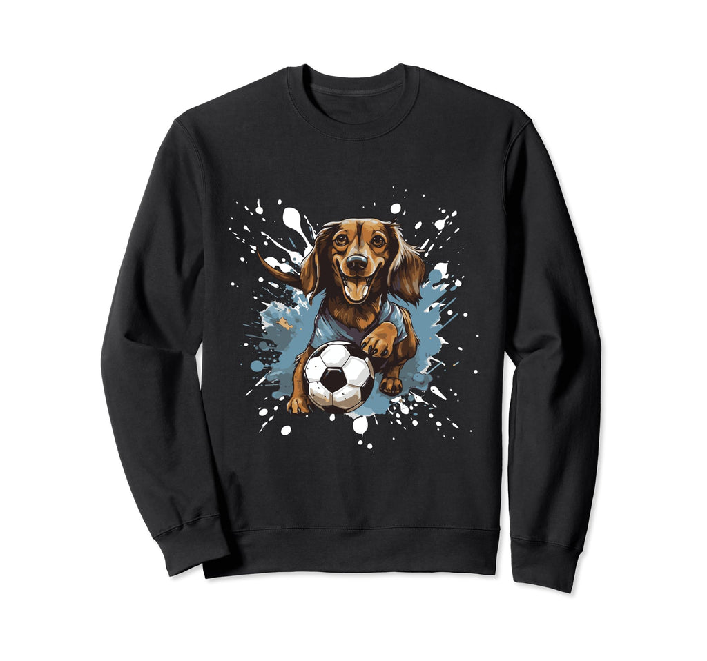 Dachshund Dog Playing Soccer Funny Sweatshirt - Novelty Apparel Men Women - T-Shirt, Sweatshirt, Hoodie