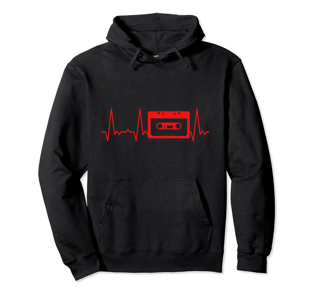 Heartbeat Cassette Tape Hoodie - Trendy Graphic Unisex - T-Shirt, Sweatshirt, Hoodie