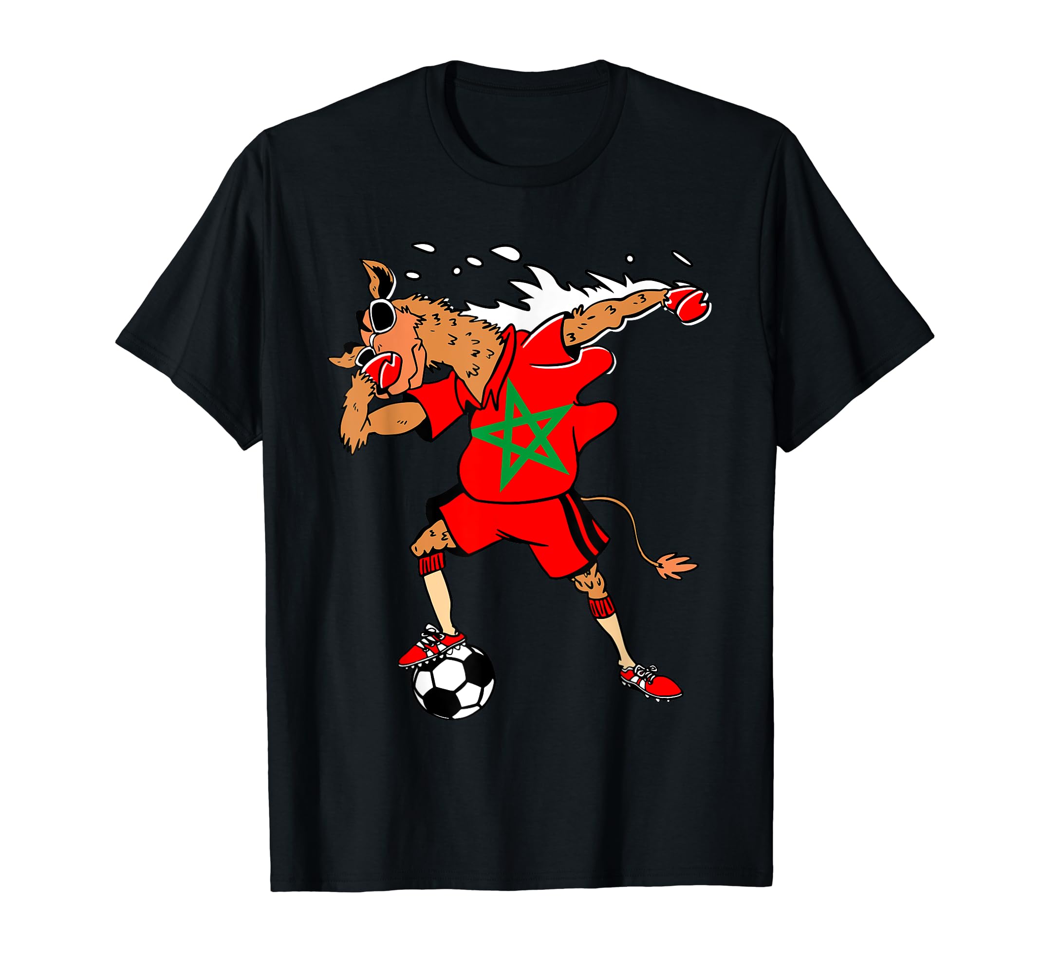 Moroccan Camel Morocco Flag Soccer Rabat T-Shirt - Novelty Apparel Unisex - T-Shirt, Sweatshirt, Hoodie