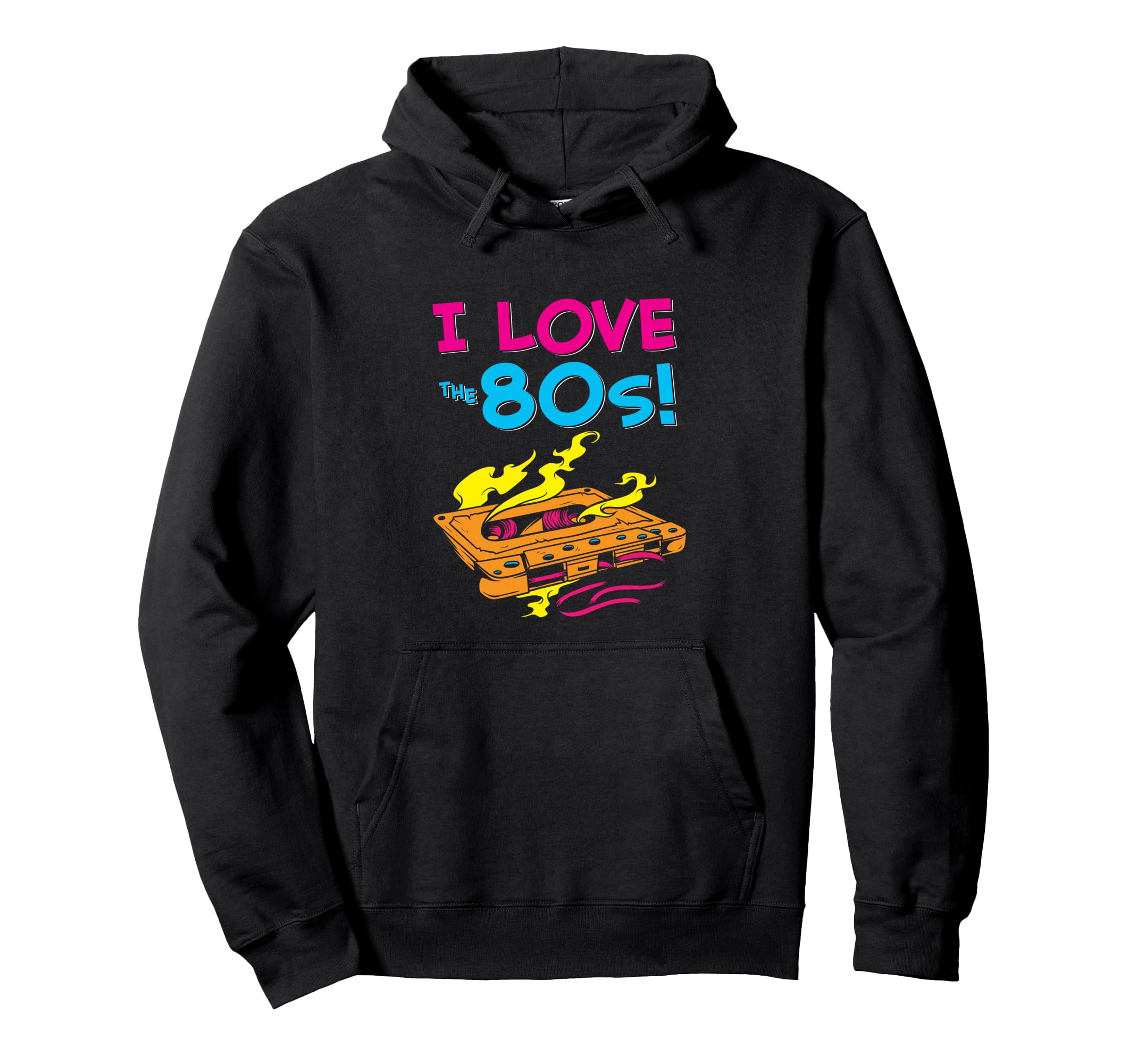 I Love 80S Audio Cassette Tapes Hoodie - Casual Everyday Wear Men Women - T-Shirt, Sweatshirt, Hoodie