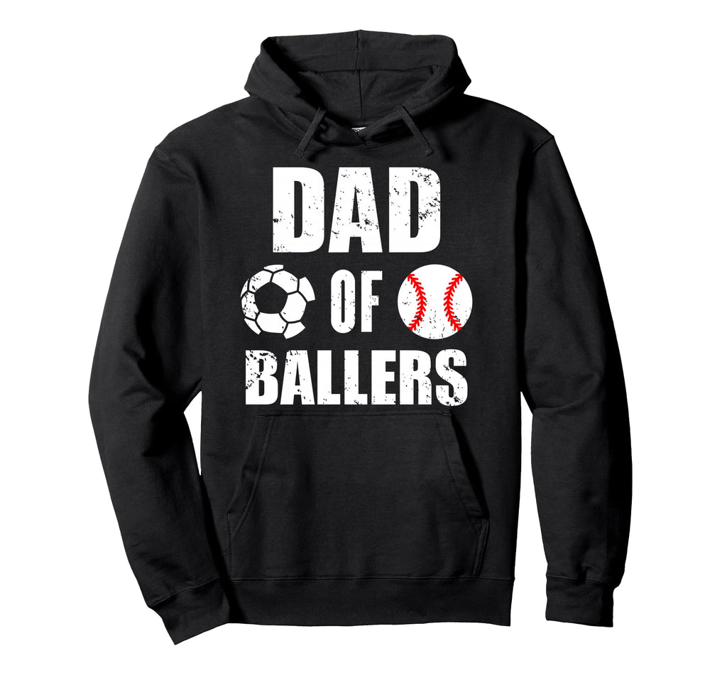 Dad Ballers Funny Soccer Baseball Hoodie - Fun Novelty Design for Adults - T-Shirt, Sweatshirt, Hoodie