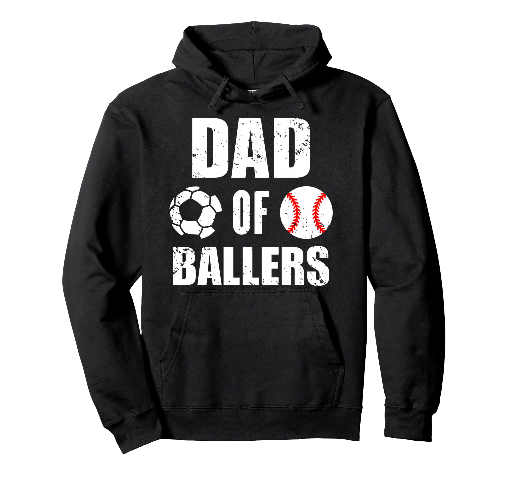 Dad Ballers Funny Soccer Baseball Hoodie - Fun Novelty Design for Adults - T-Shirt, Sweatshirt, Hoodie