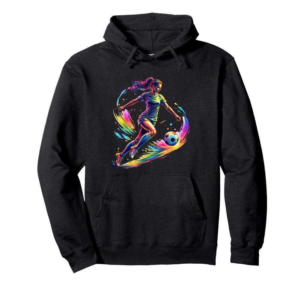 Colorful Soccer Splash Sports Hoodie - Minimalist Print Men Women - T-Shirt, Sweatshirt, Hoodie