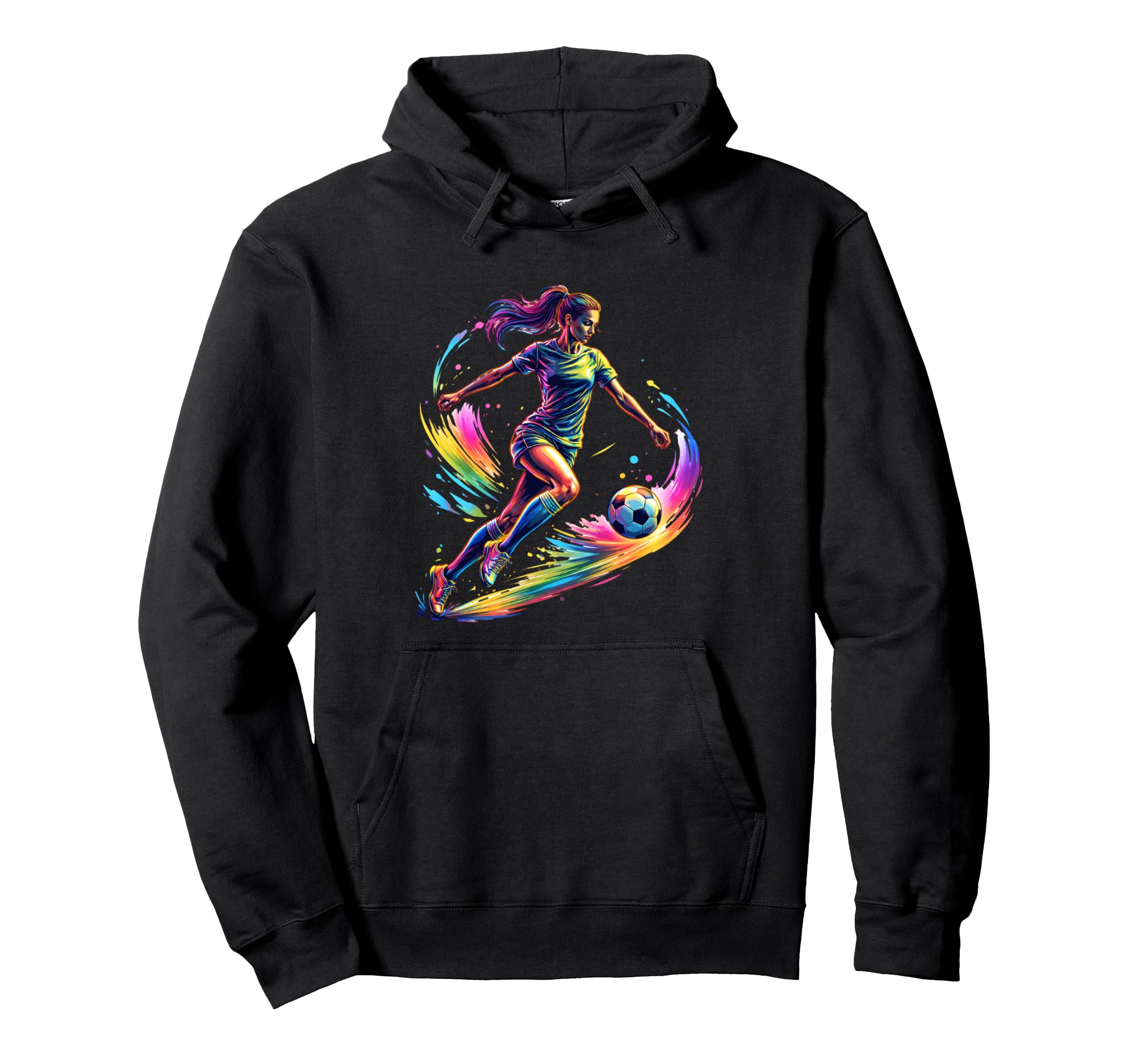 Colorful Soccer Splash Sports Hoodie - Minimalist Print Men Women - T-Shirt, Sweatshirt, Hoodie