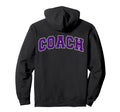 Coach Sports Trainer Purple White Back Hoodie - Unique Graphic for Adults - T-Shirt, Sweatshirt, Hoodie
