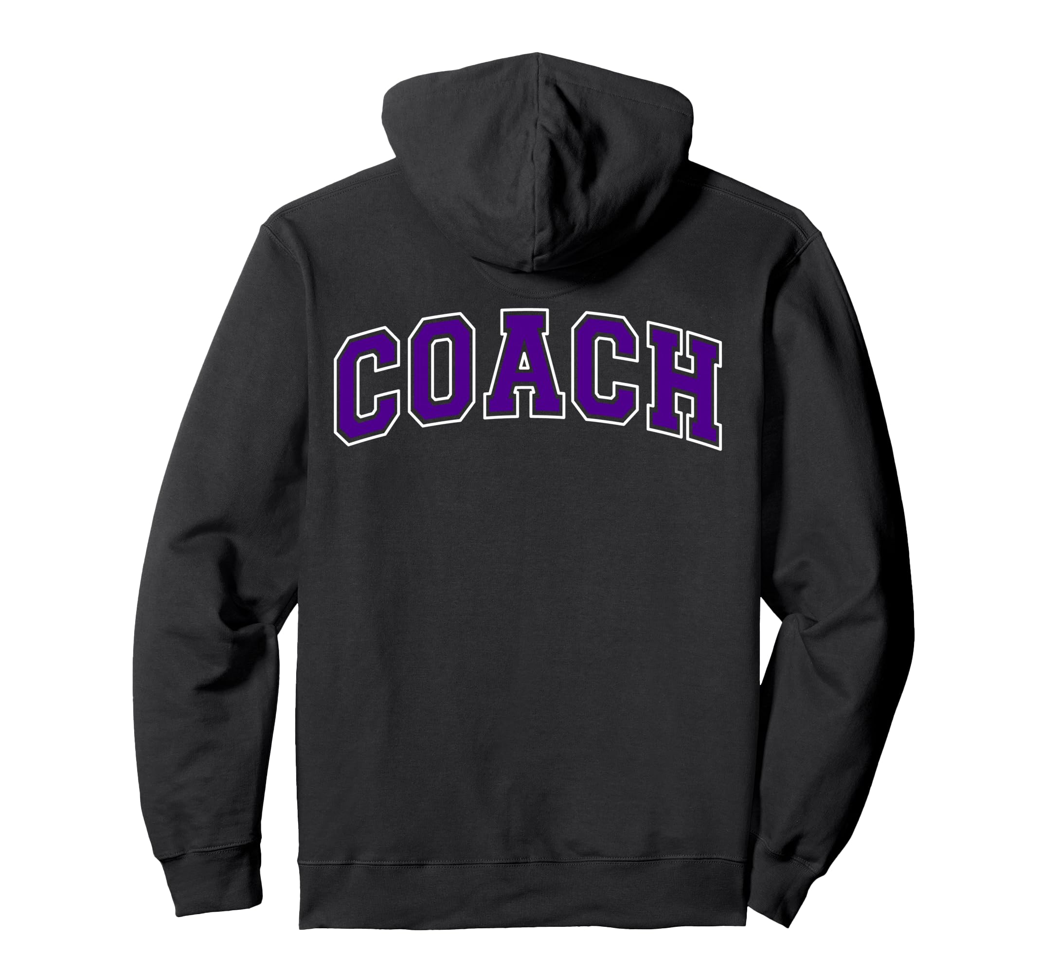 Coach Sports Trainer Purple White Back Hoodie - Unique Graphic for Adults - T-Shirt, Sweatshirt, Hoodie